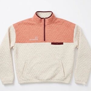 MARINE LAYER Corbet Quilted Colorblock Half-Zip Pullover Sweater-Comfy-L - EUC